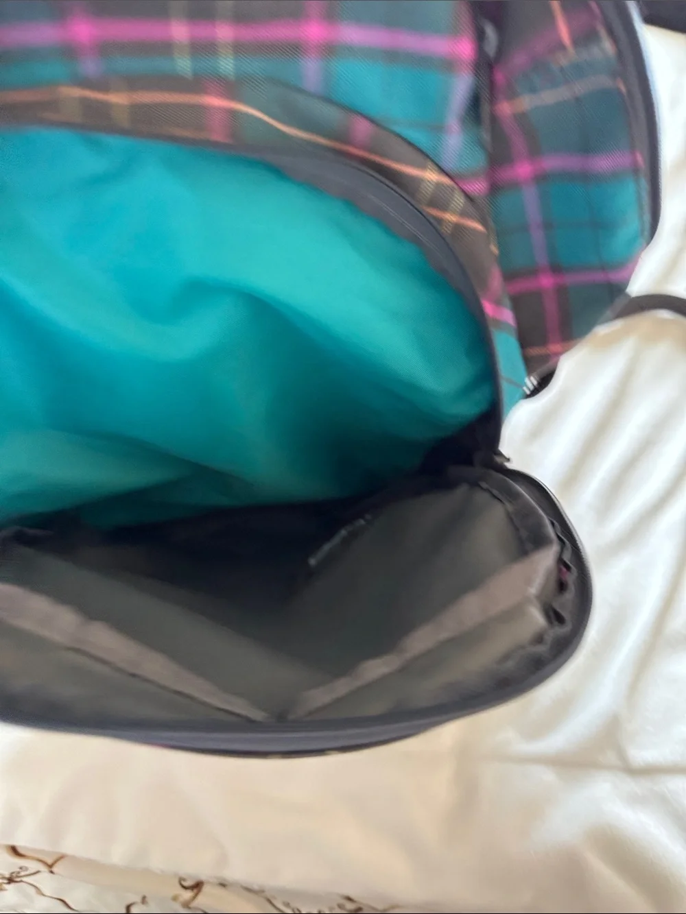 Dakine Teal & Purple Plaid Backpack for Women